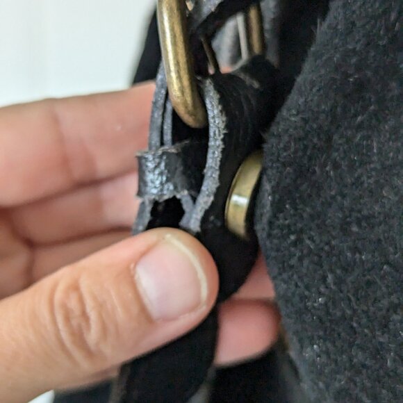 Black suede backpack made in Italy - Picture 2 of 8